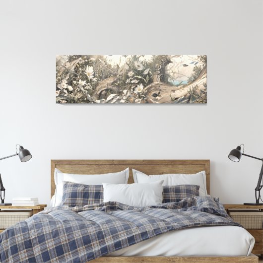 Zonnebloemveld Retro Potlood Schets Kunst Schilder Canvas Afdruk (Insitu (Slaapkamer))