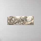 Zonnebloemveld Retro Potlood Schets Kunst Schilder Canvas Afdruk (Voorkant)