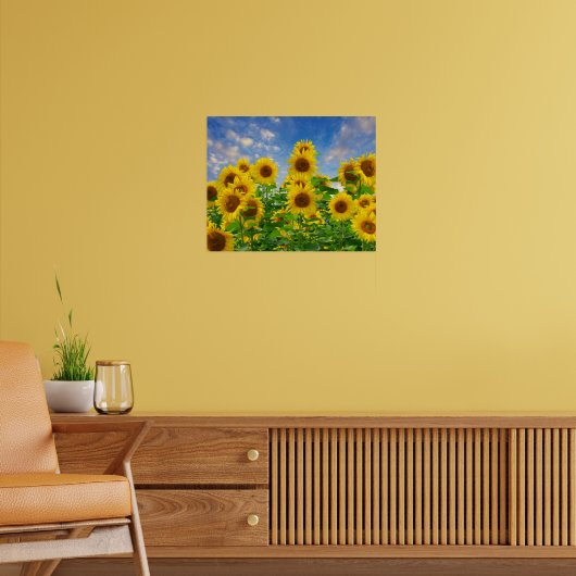 Zonnebloemveld van bloemen poster (Woonkamer 2)