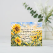 Zonnebloemveld – Waterverf Zonnebloem Briefkaart (Staand voorkant)