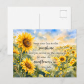 Zonnebloemveld – Waterverf Zonnebloem Briefkaart (Voorkant / Achterkant)