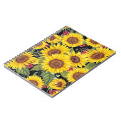 Zonnebloemveld: waterverf zwarte achtergrond notitieboek (Linkerzijde)