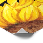 Zonnebloemveld: waterverf zwarte achtergrond poster (Hoek)