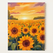 Zonnebloemveld Zonsondergang Landschap Schilderij Planner (Achterkant)