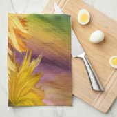 Zonnebloemveldduw uit mijn kunstwerk theedoek (Quarter Fold)