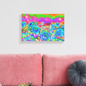Zonnebloemvelden - blauw canvas afdruk (Insitu (Woonkamer))