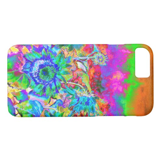 Zonnebloemvelden - blauw Case-Mate iPhone case (Achterkant (Horizontaal))