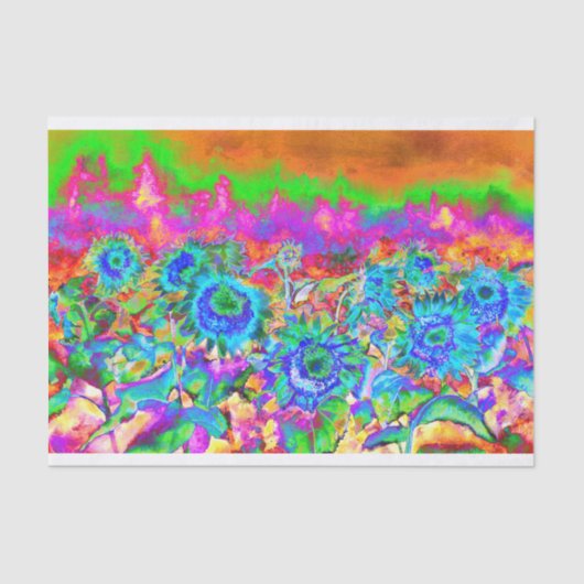 Zonnebloemvelden _ blauw tissuepapier (Voorkant)