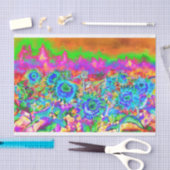 Zonnebloemvelden _ blauw tissuepapier (Craft)