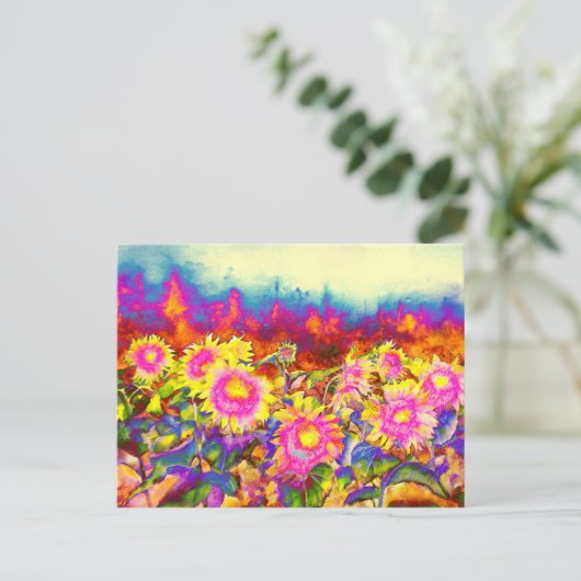 Zonnebloemvelden Briefkaart (Staand voorkant)
