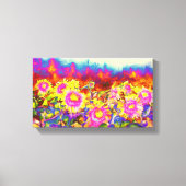 Zonnebloemvelden Canvas Afdruk (Voorkant)