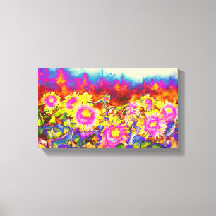 Zonnebloemvelden Canvas Afdruk