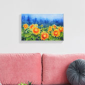 Zonnebloemvelden Canvas Afdruk (Insitu (Woonkamer))