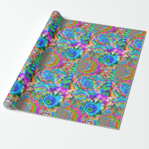 Zonnebloemvelden eeuwig blauw cadeaupapier