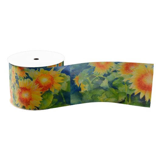 Zonnebloemvelden Grosgrain Lint (Spoel)