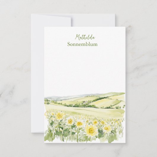 Zonnebloemvelden Landschap Notitiekaartje (Voorkant)