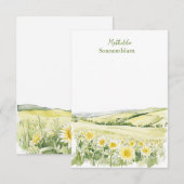 Zonnebloemvelden Landschap Notitiekaartje (Voorkant / Achterkant)