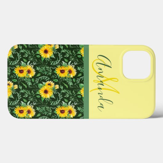 Zonnebloemvelden Monogrammen Case-Mate iPhone Case (Achterkant (horizontaal))