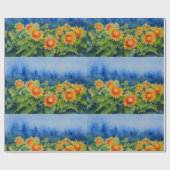 Zonnebloemvelden - ochtendmist cadeaupapier (Vlak)
