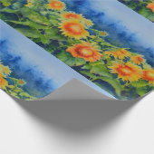 Zonnebloemvelden - ochtendmist cadeaupapier (Hoek)