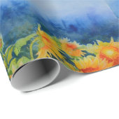 Zonnebloemvelden - ochtendmist cadeaupapier (Rol Hoek)