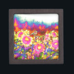 Zonnebloemvelden Premium Decoratie Doosje<br><div class="desc">waterverf</div>