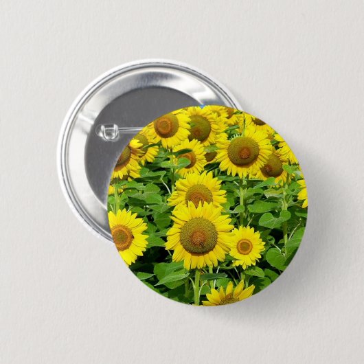 Zonnebloemvelden Ronde Button 5,7 Cm (Voorkant /achterkant)