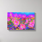 Zonnebloemvelden - roze canvas afdruk (Voorkant)