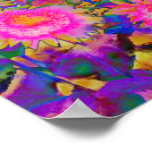 Zonnebloemvelden - roze poster (Hoek)