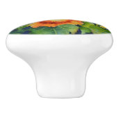 Zonnebloemvelden sinaasappel geel bloemen keramische knop (Zijkant)