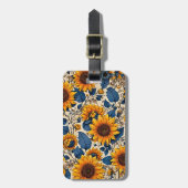 Zonnebloemvelden: stralend schoonheid kunstwerk bagagelabel (Voorkant verticaal)