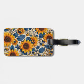 Zonnebloemvelden: stralend schoonheid kunstwerk bagagelabel (Achterkant horizontaal)