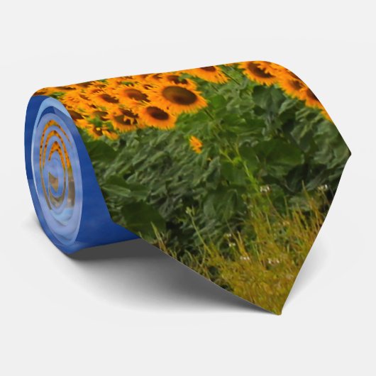 Zonnebloemvelden Stropdas (Opgerold)