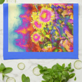 Zonnebloemvelden Theedoek (Gevouwen)