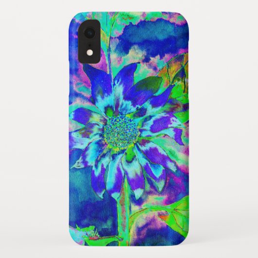 Zonnebloemvelden- turquoise zonnebloem Case-Mate iPhone case (Achterkant)