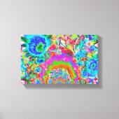 Zonnebloemvelden voor altijd - blauw canvas afdruk (Voorkant)