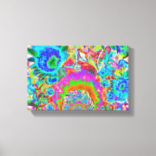 Zonnebloemvelden voor altijd - blauw canvas afdruk