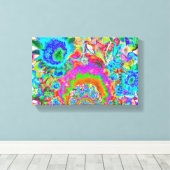 Zonnebloemvelden voor altijd - blauw canvas afdruk (Insitu (Houten vloer))