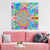 Zonnebloemvelden voor altijd - blauw canvas afdruk (Insitu (Woonkamer))