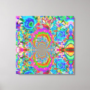 Zonnebloemvelden voor altijd - blauw canvas afdruk