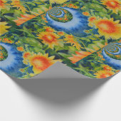 Zonnebloemvelden voor altijd cadeaupapier (Hoek)