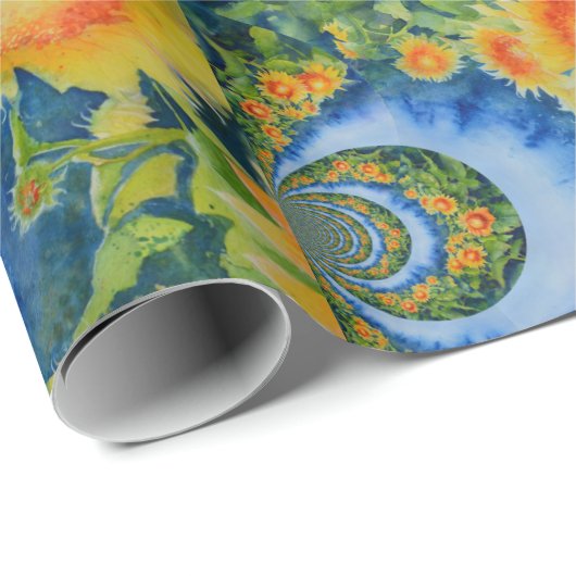 Zonnebloemvelden voor altijd cadeaupapier (Rol Hoek)