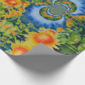 Zonnebloemvelden voor altijd cadeaupapier (Hoek)