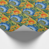 Zonnebloemvelden voor altijd cadeaupapier (Hoek)