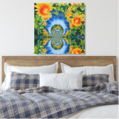 Zonnebloemvelden voor altijd canvas afdruk (Insitu (Slaapkamer))
