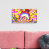 Zonnebloemvelden voor altijd - mandala canvas afdruk (Insitu (Woonkamer))