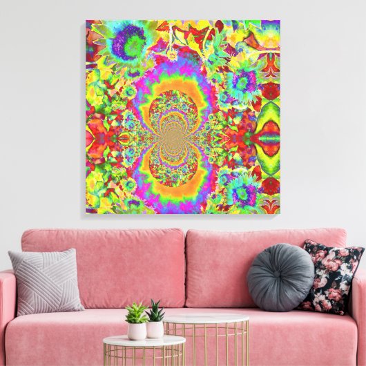 zonnebloemvelden voor altijd - oranje canvas afdruk (Insitu (Woonkamer))