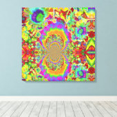 zonnebloemvelden voor altijd - oranje canvas afdruk (Insitu (Houten vloer))