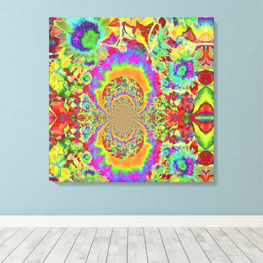 zonnebloemvelden voor altijd - oranje canvas afdruk (Insitu (Houten vloer))