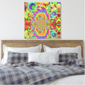 zonnebloemvelden voor altijd - oranje canvas afdruk (Insitu (Slaapkamer))